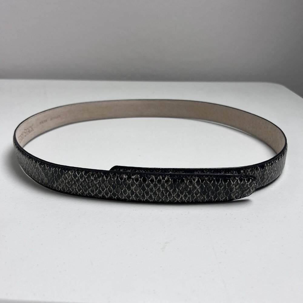 Terry Stack Italian Leather Hook & Loop Belt Womens Size‎ Large NO BUCKLE